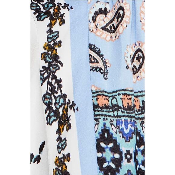 Free People Positano Print Blouse Size Small NWT Ivory Combo Floral Paisley - Picture 5 of 13